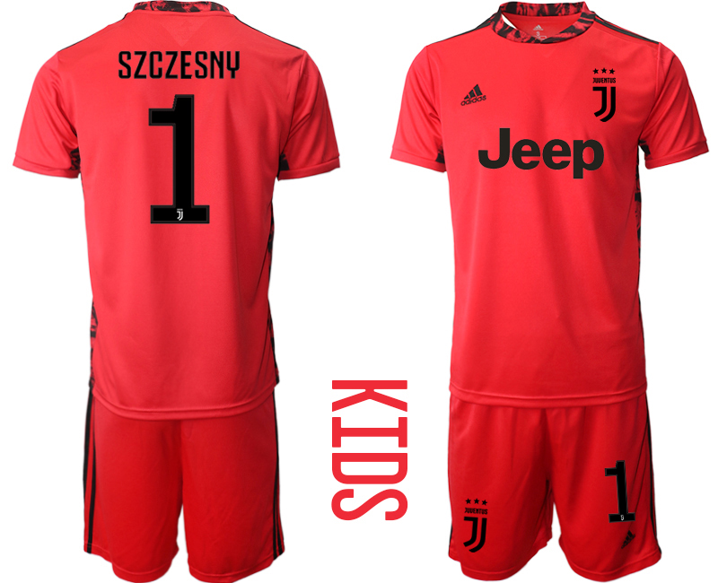 Youth 2020-2021 club Juventus red goalkeeper #1 Soccer Jerseys